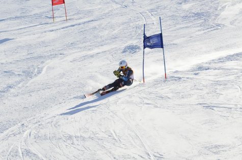 Lewandowski races down the ski hill during one of his many races. Photo Courtesy of A.Lewandowski 