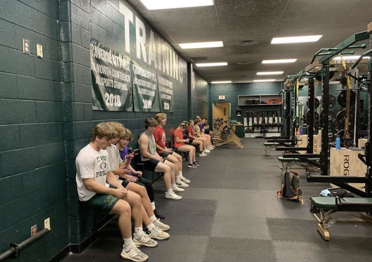 Student athletes on the Ski team participating in dryland training 