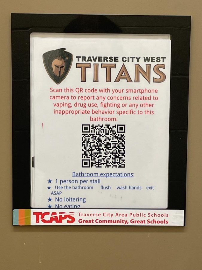 QR codes are posted in each bathroom for students to report anything they see that is concerning