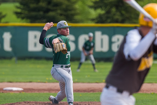 Senior Wyatt Danilowicz pitches from the mound.