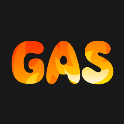The social media app icon for Gas remains a simple one word design