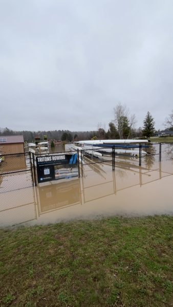 The rowing team's boat storage was flooded in April.
