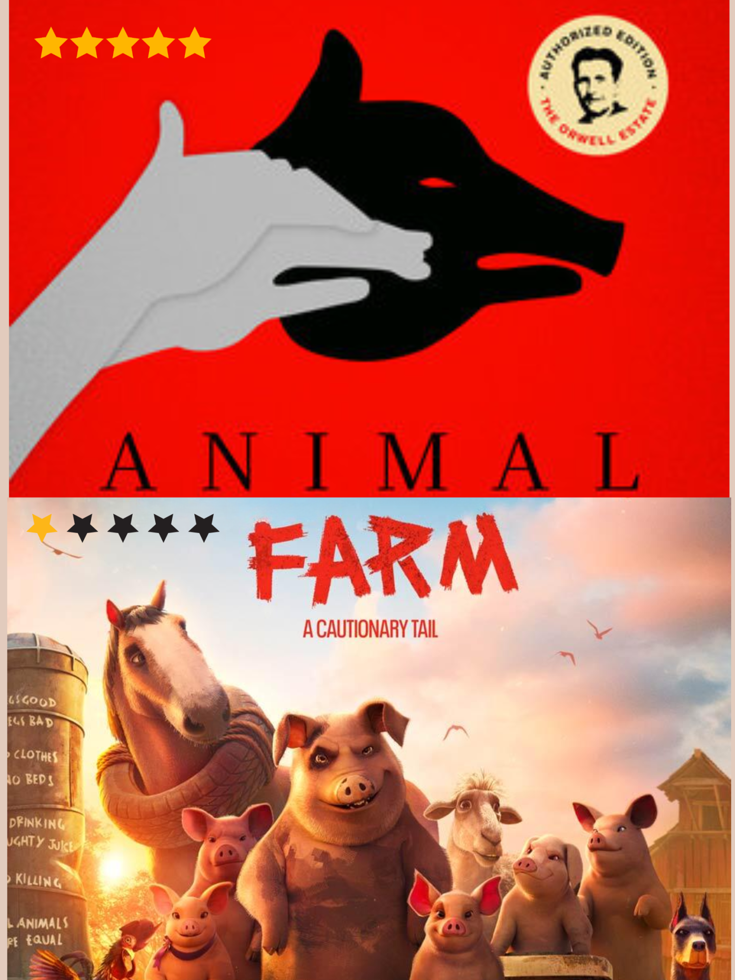 Animal Farm: all movies are equal, but some are more equal than others.