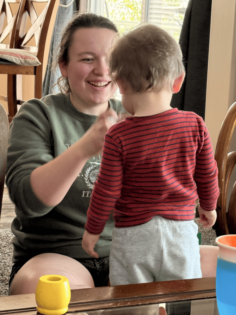 Walski babysitting one of her clients last summer.